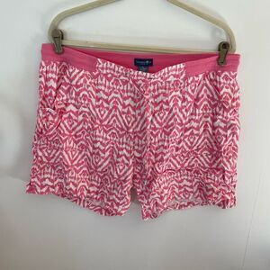 NWT Caribbean Joe Leaf Print pink and white Shorts size XL
